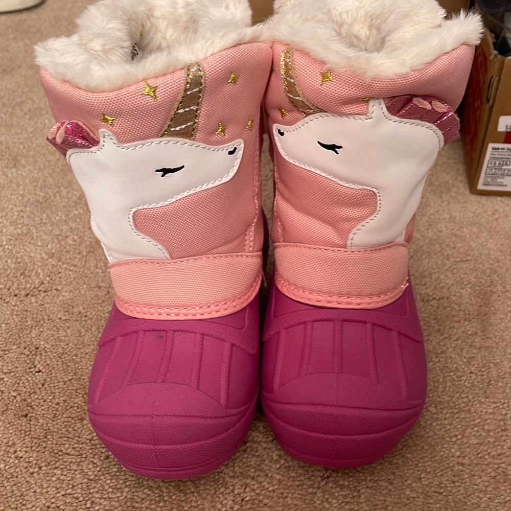 Toddler girl unicorn snow boots size 8